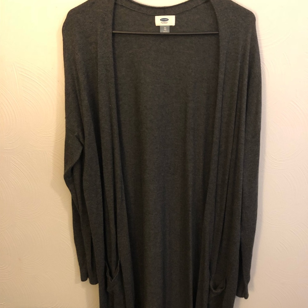 long grey cardigan